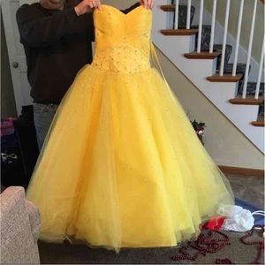 Yellow Ballgown Prom Dress